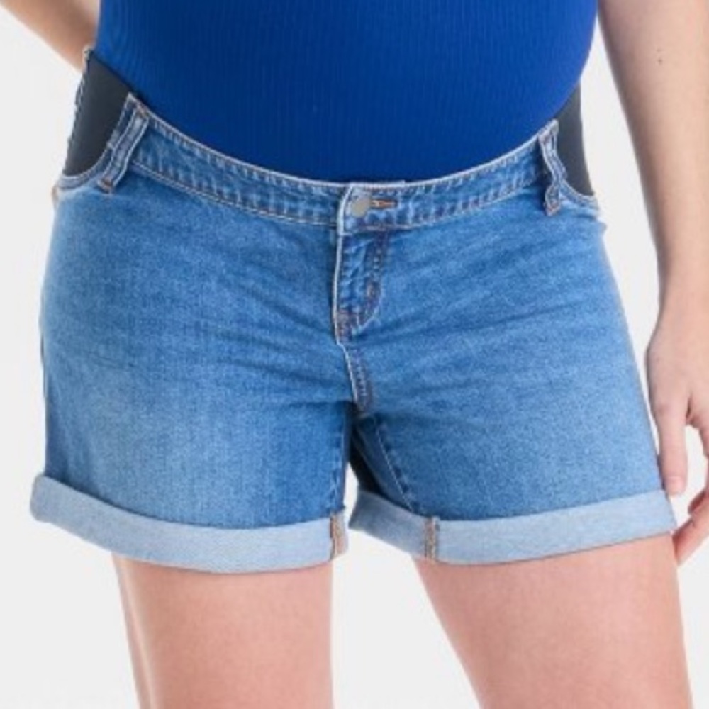 Under Belly Low-Rise Maternity Jean Shorts
